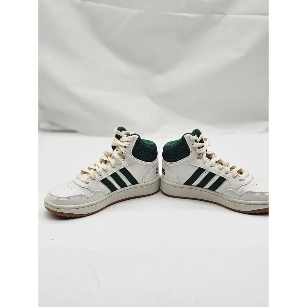 Adidas Hoops 3.0 Mid Sneakers Kids 13K White Green Mid Top Basketball